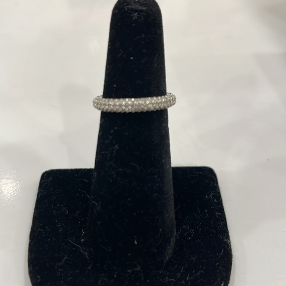 SWAROVSKI PAVE THREE ROW CRYSTAL RING BRAND NEW SIZE 6 - Picture 1 of 5